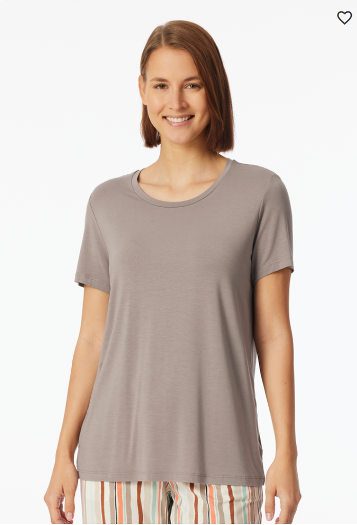 Schiesser 182106-407  Shirt korte mouw ronde hals clay - Mix+ Relax