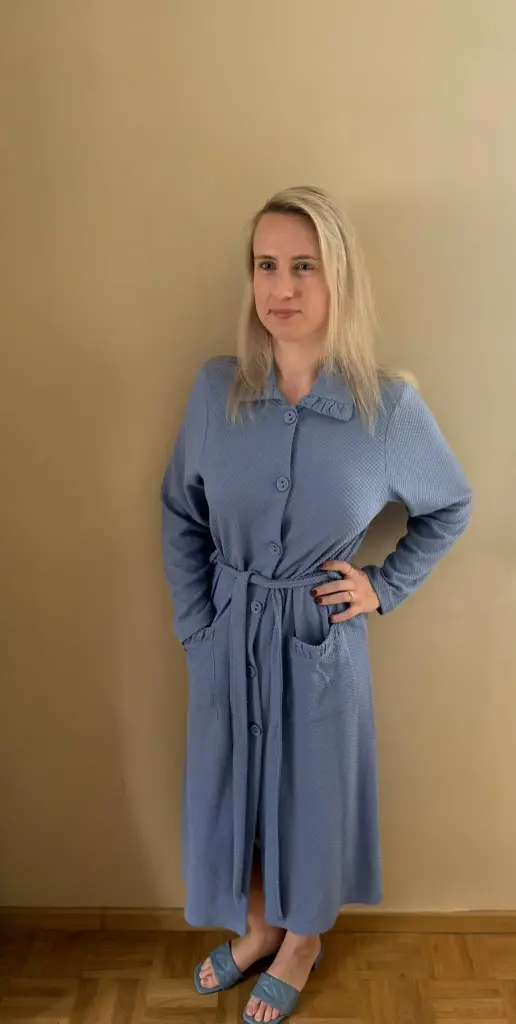 Peignoira kamerjas blauw