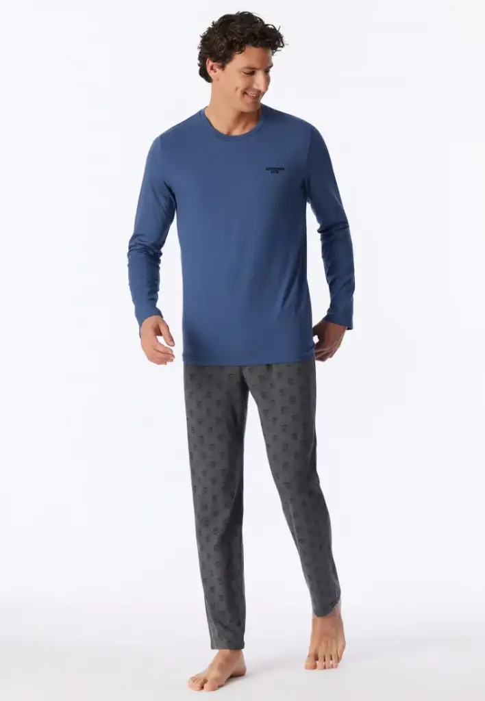 Schiesser 183989 Pyjama long Dark Grey
